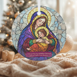 Minimalist Holy Mother & Child Vintage Minimalist Glas Ornament