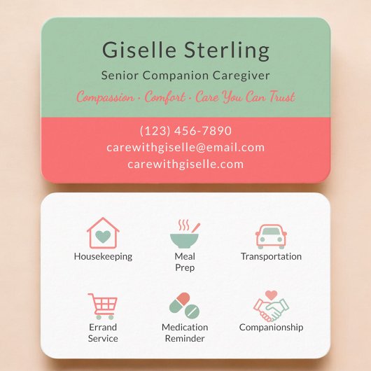 Minimalist Home Care & Senior Support Visitekaartje