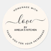 Minimalist Homemade with love thank you Sticker (Devant)