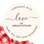 Minimalist Homemade with love thank you Sticker