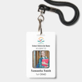 Minimalist Homeschool Student ID Badge with Photo (Avant avec lanière)