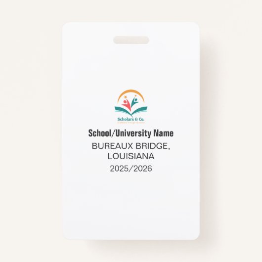Minimalist Homeschool Student ID Badge with Photo (Achterkant)