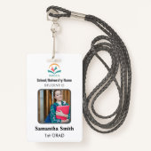 Minimalist Homeschool Student ID Badge with Photo (Devant avec lanière)