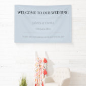 Minimalist Horizontal Dusky Blue Spandoek (Insitu)