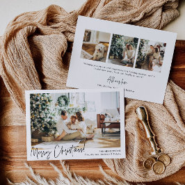 Minimalist Horizontal Photo Holiday Christmas Card Kaart