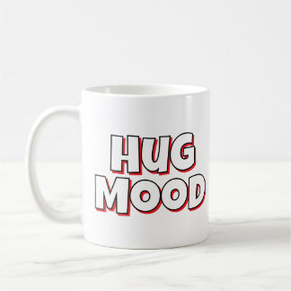Minimalist “Hug Mood” Coffee Mug – Cute Quote