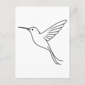Minimalist Hummingbird Line Art in Flight Briefkaart (Voorkant)