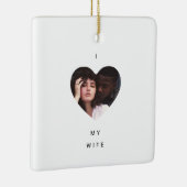 Minimalist Ik hou van mijn vrouw foto Keramisch Ornament (Rechts)