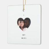 Minimalist Ik hou van mijn vrouw foto Keramisch Ornament (Links)
