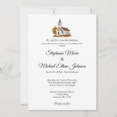 Minimalist Illustration Formal Church Wedding Kaart (Voorkant)
