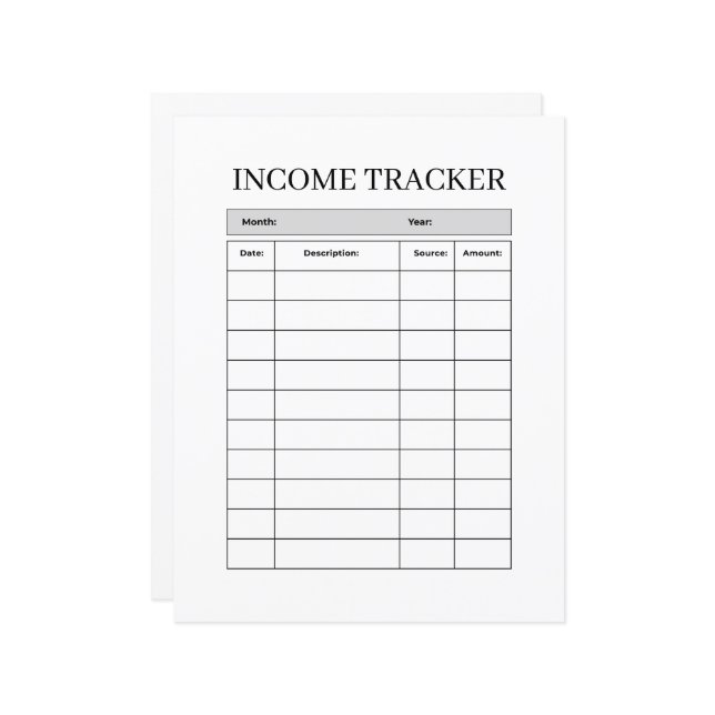 Minimalist Income Tracker FLYER (Voorkant / Achterkant in situ)