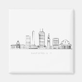 Minimalist Indianapolis Skyline Illustration Magneet (Voorkant)