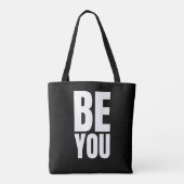 Minimalist inspirational quote "BE YOU" Draagtas (Achterkant)