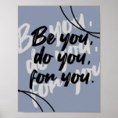 Minimalist Inspirational Quote Poster Print - Blue (Devant)