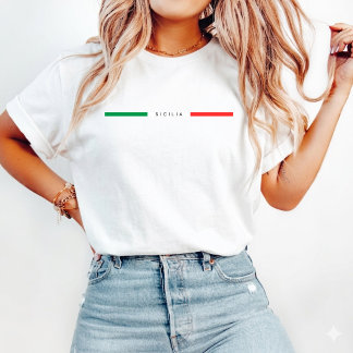 Minimalist Italy Flag Sicily italian sicilian  T-shirt