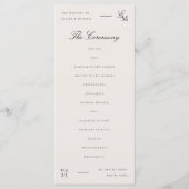 Minimalist Ivory Editorial Wedding Programma (Voorkant)