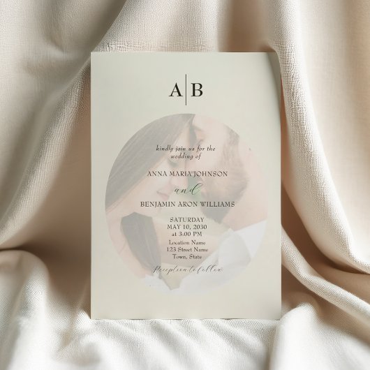 Minimalist Ivory Photo Wedding Kaart