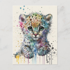 Minimalist Ivory Watercolor Leopard Pattern Briefkaart