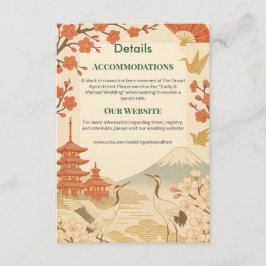 Minimalist Japanese Cherry Blossom Details Card Informatiekaartje