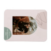 Minimalist Joy Holiday Foto | Moderne kerst Magneet (Horizontaal)