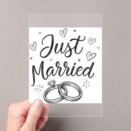 Minimalist Just Married Wedding Invitation (In situ (ordinateur de poche))