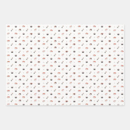 Minimalist Kawaii Sushi Pattern Cute Japanese Food Inpakpapier Vel
