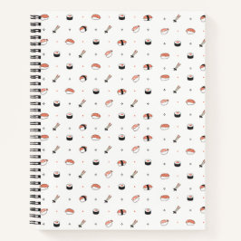 Minimalist Kawaii Sushi Pattern Cute Japanese Food Notitieboek