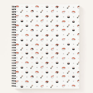 Minimalist Kawaii Sushi Pattern Cute Japanese Food Notitieboek
