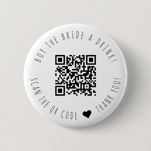 Minimalist koopt de bride met een QR-code voor Dri Ronde Button 5,7 Cm (Voorkant)