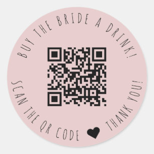 Minimalist koopt de bride met een QR-code voor Dri Ronde Sticker