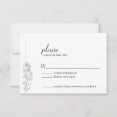 Minimalist Larkspur Wedding RSVP Card (Voorkant)