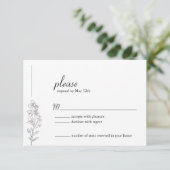 Minimalist Larkspur Wedding RSVP Card (Staand voorkant)