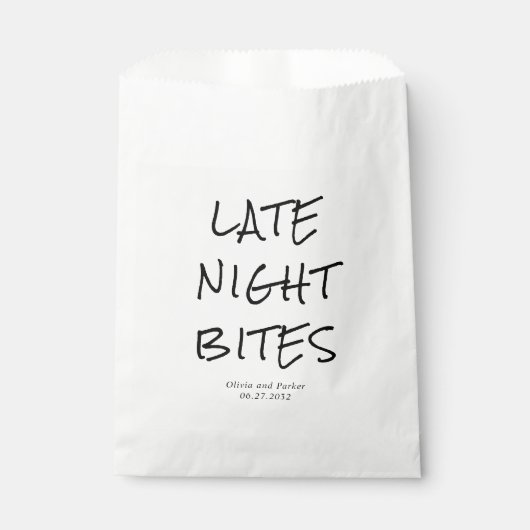 Minimalist Late Night Bites Wedding Bedankzakje (Voorkant)