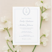 Minimalist Laurel Monogram Wedding Invitation
