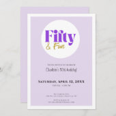 Minimalist Lavender and Gold 50th Birthday Kaart (Voorkant / Achterkant)