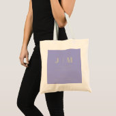 Minimalist Lavender Silver Simple Square Wedding Tote Bag (Voorkant (product))