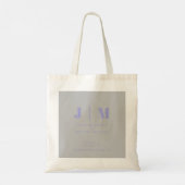 Minimalist Lavender Silver Simple Square Wedding Tote Bag (Achterkant)