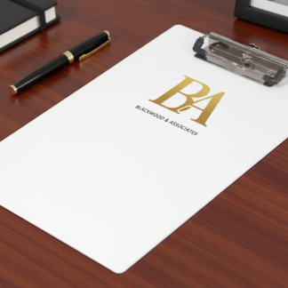 Minimalist Law Firm Monogram Clipboard Klembord