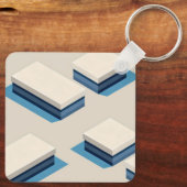 Minimalist layered rectangular modules with blue sleutelhanger (Achterkant)