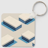 Minimalist layered rectangular modules with blue sleutelhanger (Achterkant)