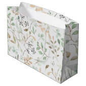 Minimalist Leaves Pattern Gift Bag Groot Cadeauzakje (Achterkant Gekanteld)