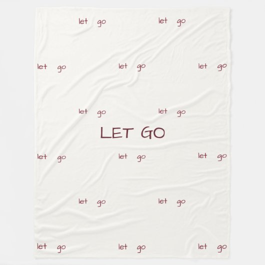 Minimalist "Let Go" Affirmation Pattern Fleece Deken (Voorkant)