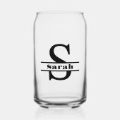 Minimalist Letter S Monogram en aangepaste naam Blikvorm Glas (Voorkant)