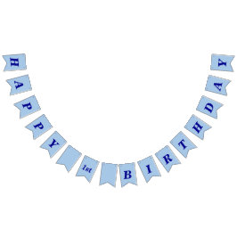 Minimalist Light Blue Kids Birthday Bunting Banner