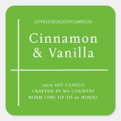 Minimalist Lime Green Candle Product Label (Voorkant)
