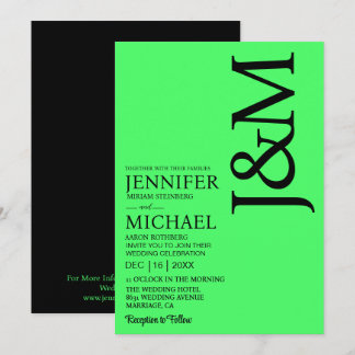 Minimalist Lime Green Summer Wedding Kaart