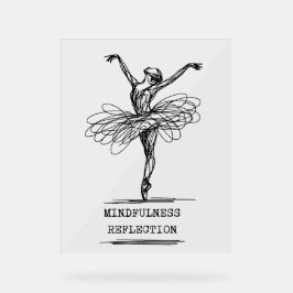Minimalist Line Art Ballerina Dance Design Acryl Bord