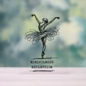 Minimalist Line Art Ballerina Dance Design Acryl Bord (Neutraal)