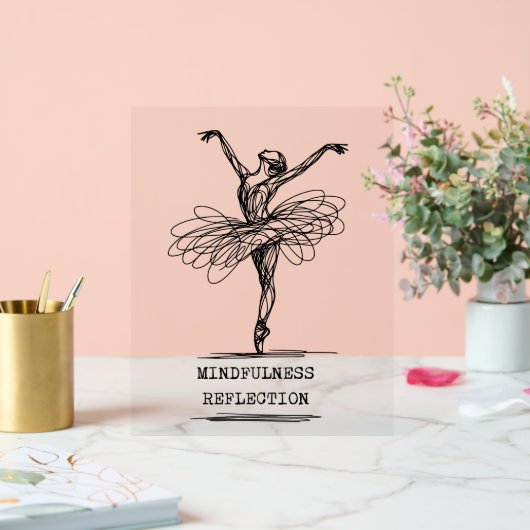 Minimalist Line Art Ballerina Dance Design Acryl Bord (Huwelijk)