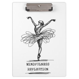 Minimalist Line Art Ballerina Dance Design Klembord